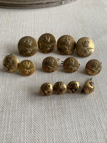 Raf officers buttons brass - raf,