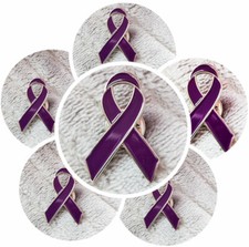 6pcs Purple Ribbon Awareness