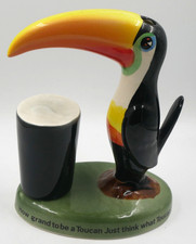 LOVELY HAND PAINTED CARLTONWARE POTTERY GUINNESS TOUCAN & PINT LAMP BASE