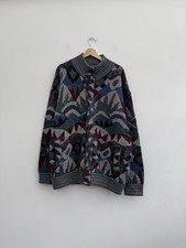 Vintage missoni sport wool chunky knit funky multicolour button up cardigan 