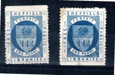 Revenues - Sheffield Libraries 1d Fee Stamp  x 2  - unchecked