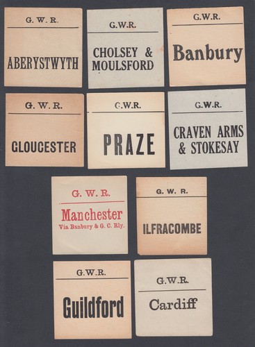Ten old luggage labels all - luggage,