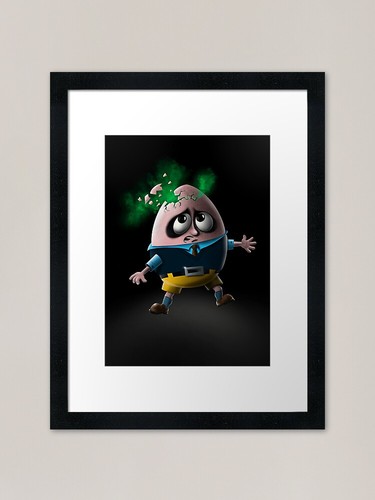 Humpty dumpty cracked framed - humpty,