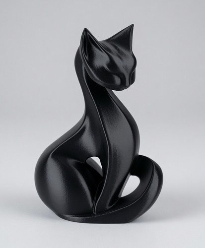 Black cat ornament figurine - black,