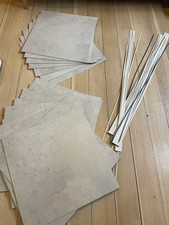 19 Karndean Tiles (18”x18”) Grey Marble/Stone Effect Plus Finishing Trim = 4 Sqm