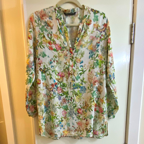 Zara women floral chiffon - zara,
