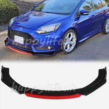 UK For Ford Focus RS ST Black Black Red Front Bumper Lip Spoiler Splitter Chin