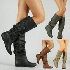 Ladies Mid Calf Boots Slouch