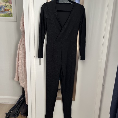Black sparkling skinny catsuit - sparkling,
