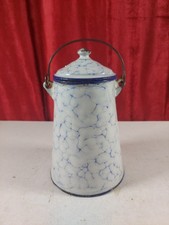 Antique French Marbled Enamel Milk Canister