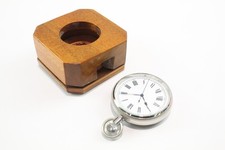 Vintage Jumbo Pocket Watch in Wooden Case Working