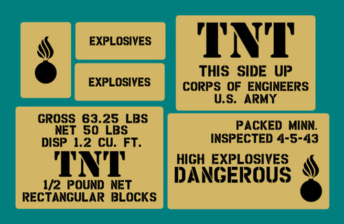 Tnt crate stencil set for - crate,