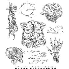 Tim Holtz Cling Rubber Stamps - Weird Science CMS379