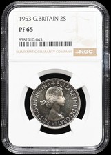 Great Britain. Elizabeth II. 1953. Proof Florin/Two Shillings. NGC PF65.