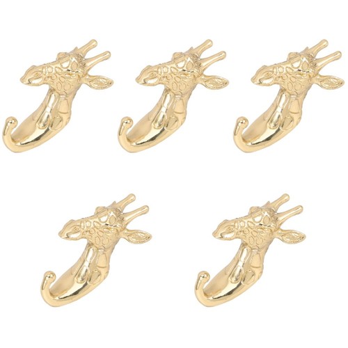 Golden brass giraffe - golden, hooks