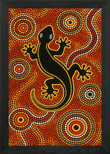 Aboriginal art lizard - aboriginal,