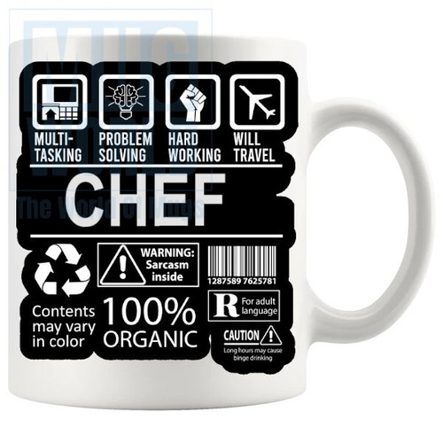 Hard working chef mug handmade - hard,