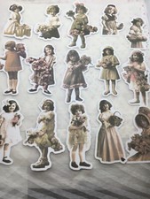30 washi vintage Victorian children stickers,  junk journal, scrapbook, ephemera