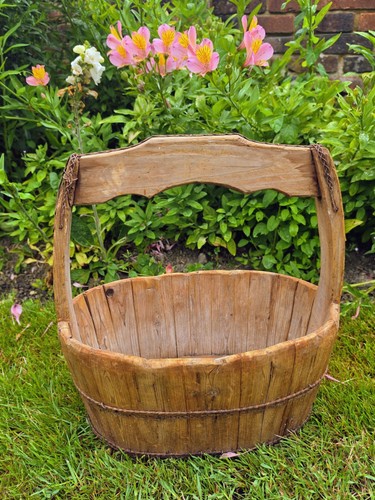 Rustic wooden flower planter - wooden,