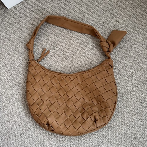 Mango brown woven large bag - brown,