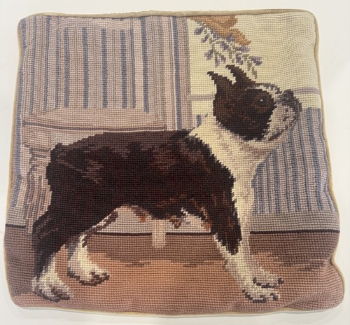 Boston terrier needlepoint - boston,