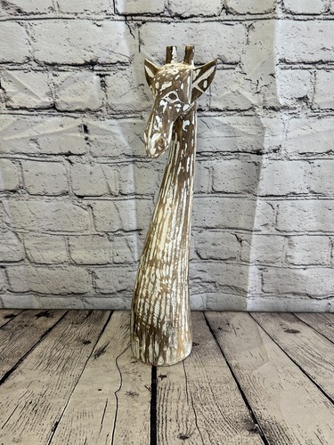 Brown wooden giraffe head with - giraffe,