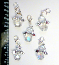 5 Guardian Angel Crystal clip-on type Charms for Bracelet etc