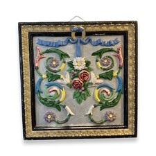 Antique Plaster Floral Relief