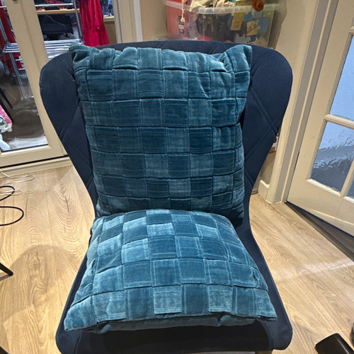 Next teal velvet - teal, square