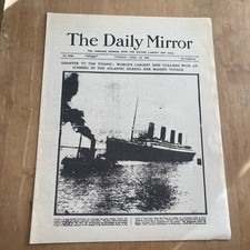 Daily Mirror Titanic Sinks