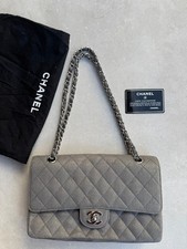 Chanel Classic Flap Bag in Grey Matelasse Coco Canvas Leather (medium)