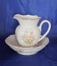 Matching Wash Bowl & Pitcher, Staffordshire Maryleigh Pottery, Vtg Collectible