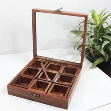 Wooden Spice Storage Box with