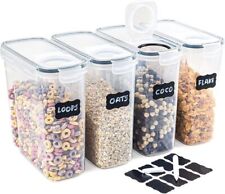 4X Airtight Food Storage Container Set Kitchen Pantry Dry Food Cereal Dispenser