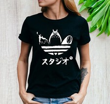 Studio Ghibli Cat T-Shirt Totoro Animie Tv Cats Lover Gift Xmas Ladies  Xmas