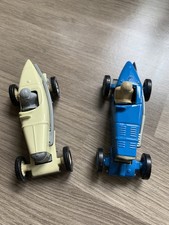 2 DIECAST OLD LLEDO SPORTS CARS & DRIVERS BLUE MG 1933 & BEIGE 1923 SUNBEAM USED