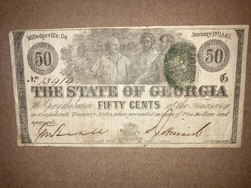 One cent confederate note - 50,