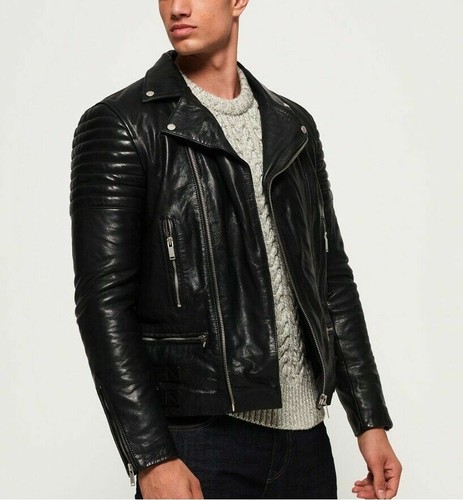 Men black quilted style - black,