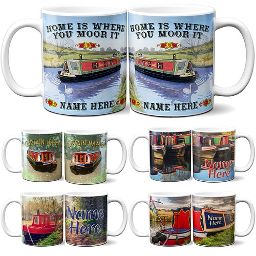 Personalised narrowboat mug - personalised,