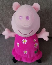 Peppa Pig Plush 2020 Soft Toy 8" Pink Daisy Dress 100% Recycled Materials VGC