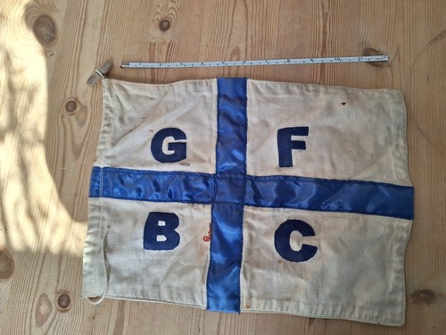 This vintage flag appears - , to
