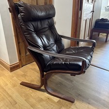  Ingmar Relling for Westnofa Norway Tan Leather Siesta Armchair 