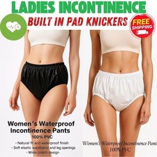 Ladies Brief Style Discreet Cotton Incontinence Pants with Built in Pad Knickers