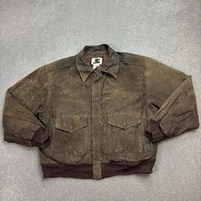 Leather Flying Jacket Adult Medium Brown Aviator Military Flight Bomber USA Mens