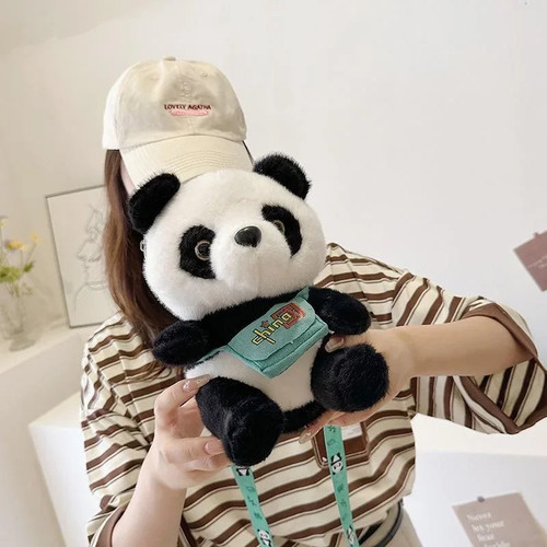 Cute panda plush - plush, backpack