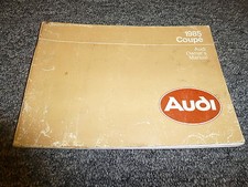 1985 Audi Coupe Owner Owner's