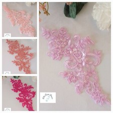 Beautiful pink lace appliques , 9 inches x 5 inches for Dance / hair