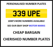 339 UPE COUPE CAR REG PRIVATE NUMBER PLATE CHERISHED NUMBER BARGAIN PLATES DVLA