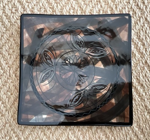 Vintage tiki plate tapa design - vintage,