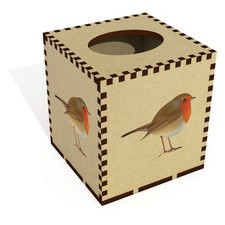 Square 'Robin' Wooden Tissue Box Cover (TB00036358)